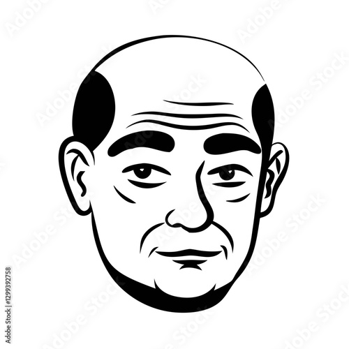 a simple illustration of a man's face in black and white vector illustration