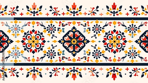 Romanian traditional pattern motifs, vector illustration, white background, flat illustration 