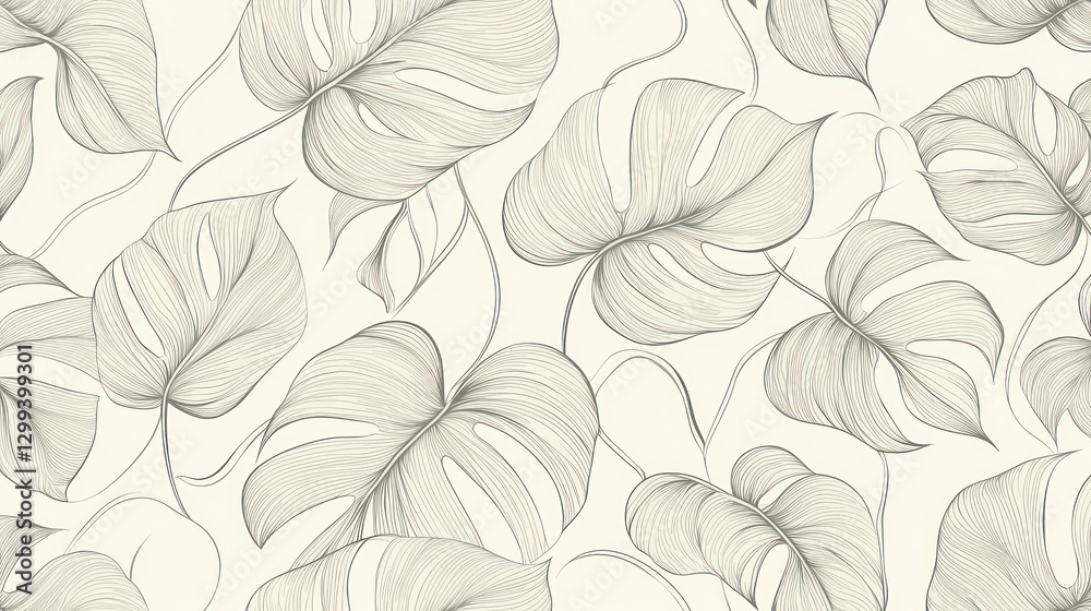 Monstera leaf outline pattern for wallpaper, fabric print, graphic backgrounds Monstera leaf outline pattern for wallpaper, fabric print, graphic backgrounds