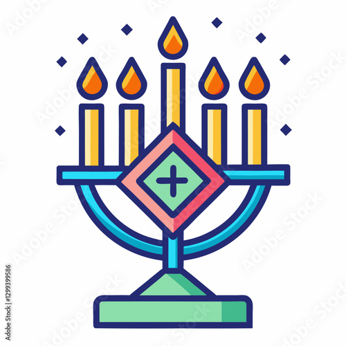 Hanukkah holiday icon color illustration. hanukkah holiday line icon vector. hanukkah holiday sign. isolated symbol illustration
vector illustration on white background.