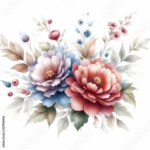 flower bouquet on white background 