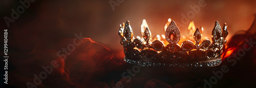 Low key image of beautiful queen crown