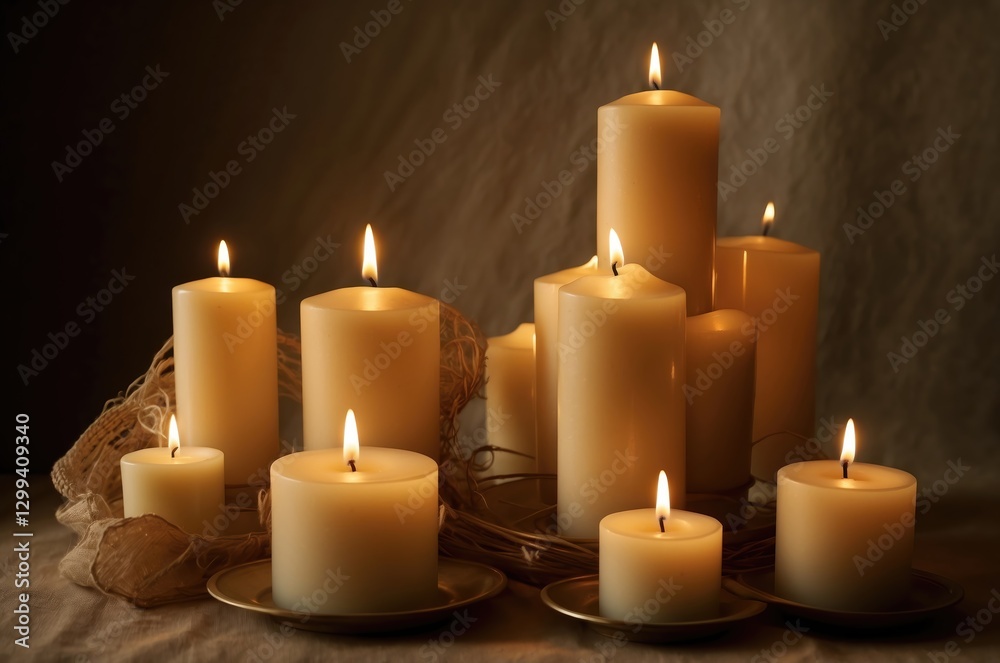 Soft candlelight illuminates a cozy atmosphere Soft candlelight illuminates a cozy atmosphere