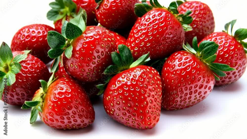 Freshly harvested strawberries arranged closely on a clean surface ready for cooking or snacking anytime