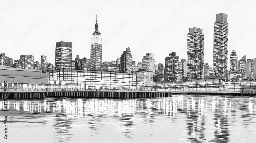 Fototapeta premium NYC Skyline at Dawn/Dusk