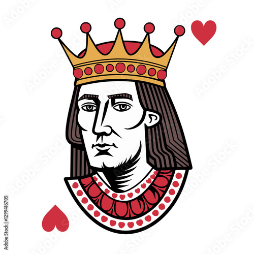 King of Hearts Playing Card Illustration