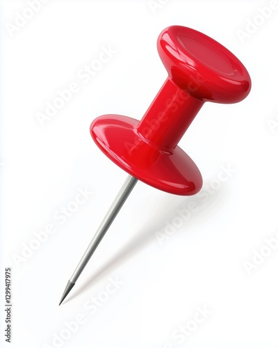 red pin on white background