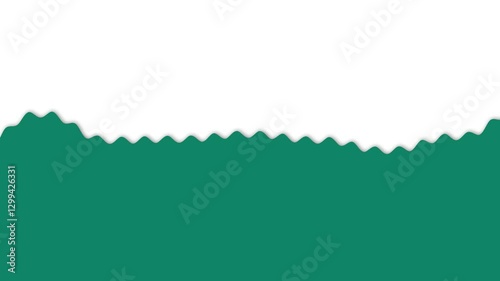 Abstract Green Jagged Shape on White Background