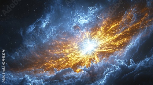 T Tauri star glowing with irregular luminosity its unstable nuclear reactions creating a flickering celestial beacon