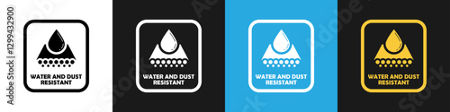 Water and Dust Resistant vector icon isolated on different backgrounds.
