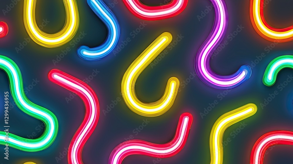 Obraz premium Abstract neon shapes pattern