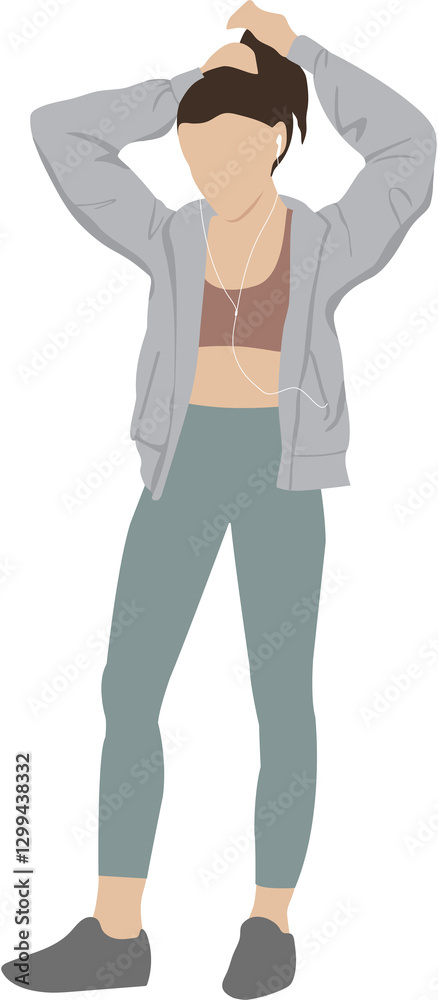 active female after workout outfit illustration active female after workout outfit illustration