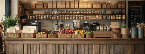 Wallpaper Mural Rustic Grocery Store Interior: A Display of Fresh Produce and Dry Goods Torontodigital.ca