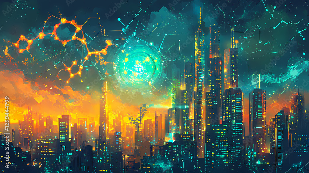 Obraz premium background scientific molecules medicine