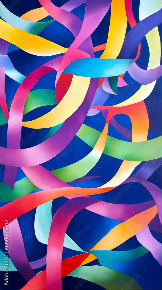 custom made wallpaper toronto digitalColorful abstract ribbons flowing gracefully across the canvas