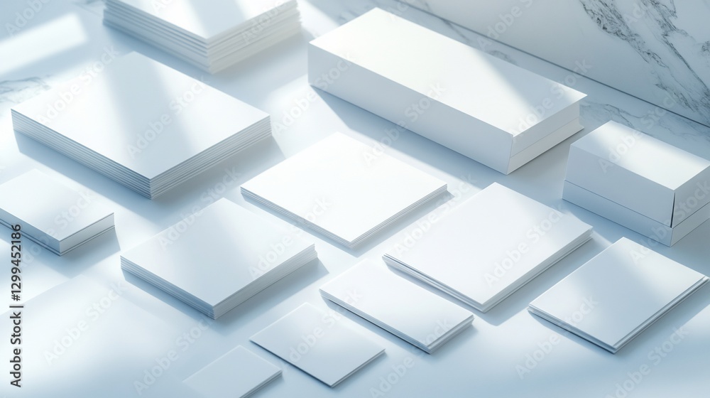 White Branding Mockups on Marble White Branding Mockups on Marble