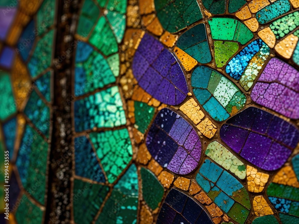 Fototapeta premium colorful stained mosaic patterned