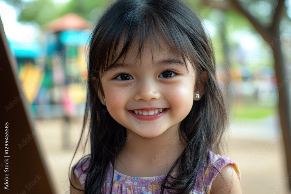 Portrait of adorable smiling little girl playing at playground Portrait of adorable smiling little girl playing at playground