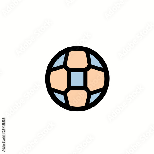 Soccer ball illustration on light background, sports concept