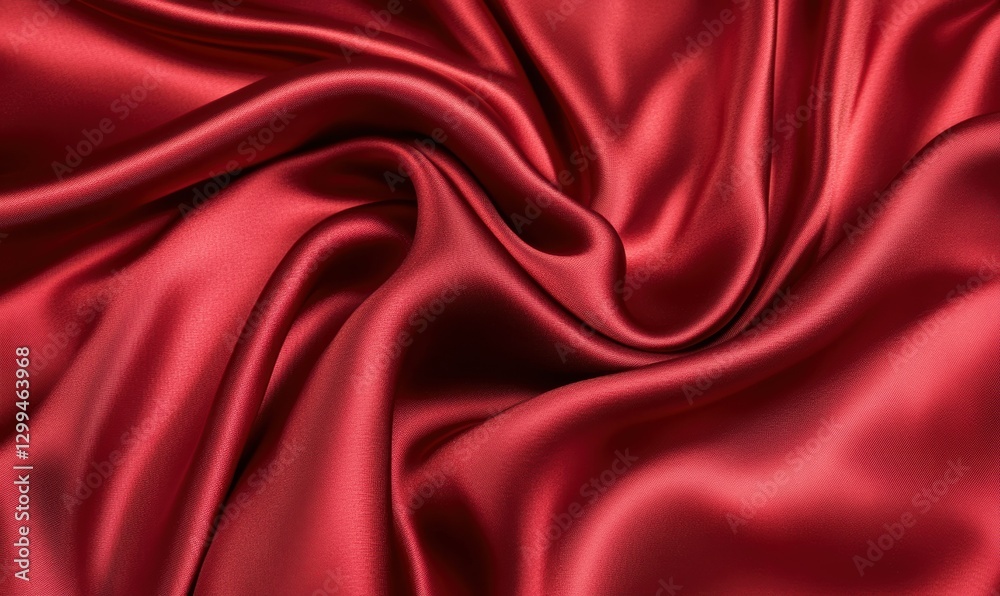 Fototapeta premium Dynamic abstract red silk texture flowing in graceful motion, highlighted by dramatic lighting for a luxurious effect