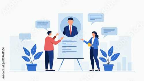 HR Managers Choosing Best Candidate for Job, Recruitment Process and Human Resource Management Concept