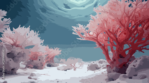 Red coral in the water