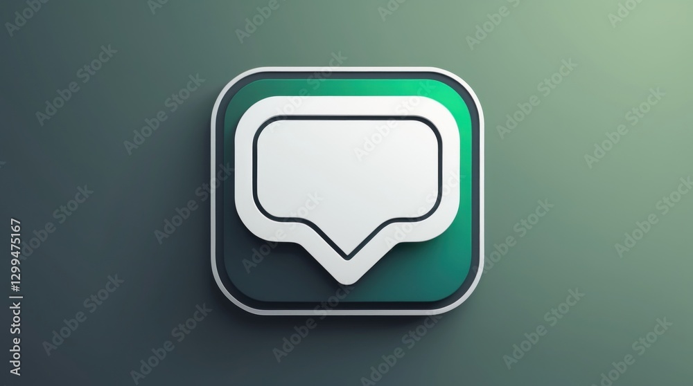 Modern Chat Bubble Icon with Gradient Background, 3D Design, Communication Symbol, Digital Inte Modern Chat Bubble Icon with Gradient Background, 3D Design, Communication Symbol, Digital Inte