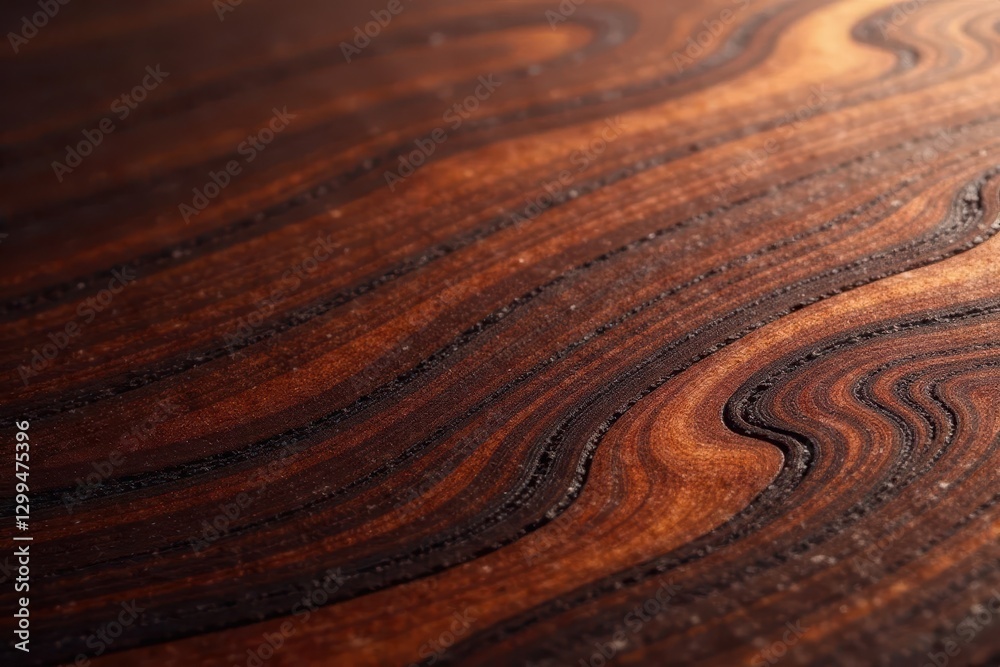 Fototapeta premium Rich, swirling mahogany grain patterns Close-up detail reveals intricate wood texture , photography, swirl, image
