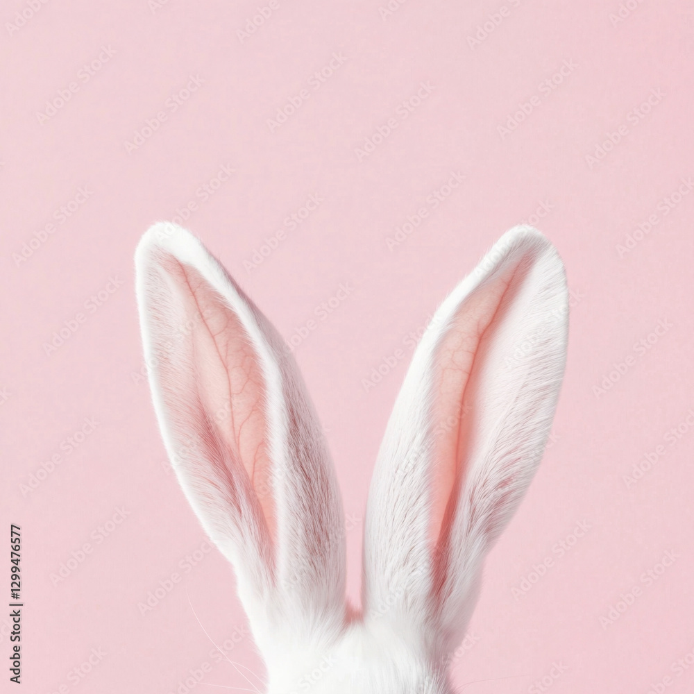 White rabbit ear on pastel pink background. Easter day. 3d rendering
White rabbit ear on pastel pink background. Easter day. 3d rendering