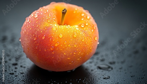 Fresh Plum Close-up on Dark Surface