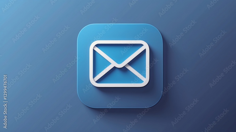 Email Icon on Gradient Background: Modern Design for Communication, Technology, and Digital Mar Email Icon on Gradient Background: Modern Design for Communication, Technology, and Digital Mar