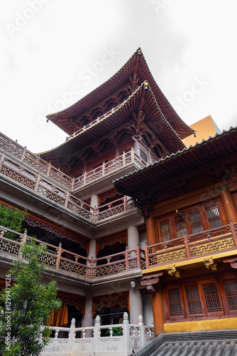 Obraz na płótnie Jing’an Temple (Temple of Peace and Tranquility). Shanghai, China. w salonie