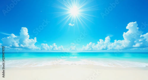 Wallpaper Mural Stunning summer beach with vibrant sky and clear water Torontodigital.ca