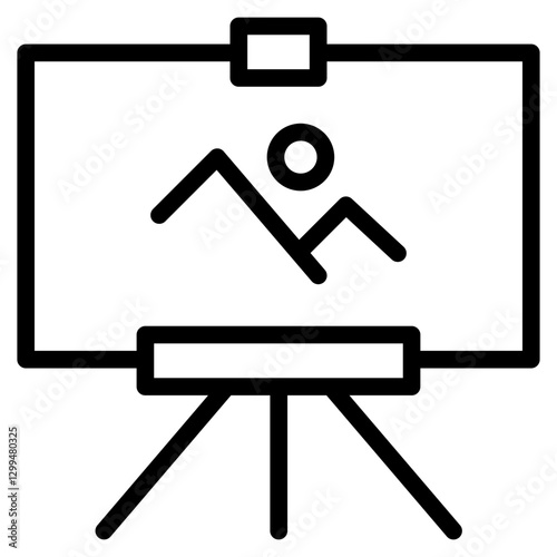 fine art line icon in vector illustration