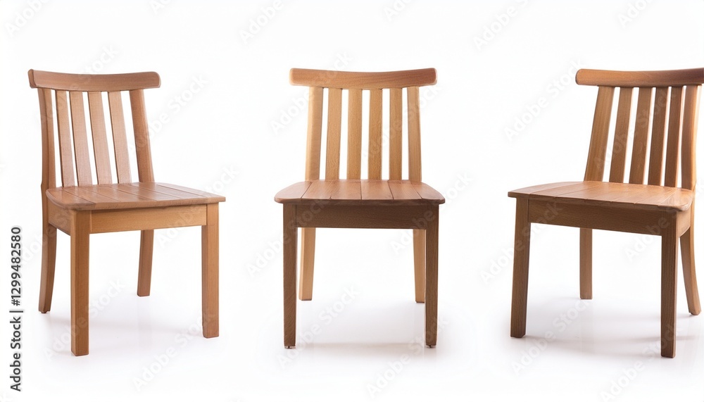 Wooden Chair: Isolated with Clipping Path on White Background Wooden Chair: Isolated with Clipping Path on White Background