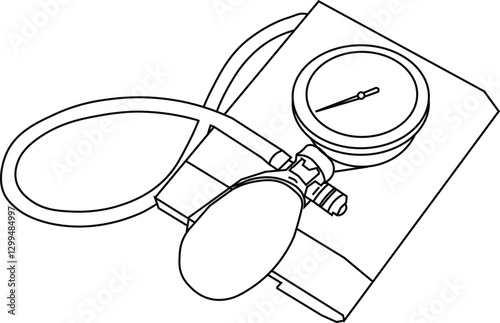 The Illustration of medical Equipment called Sphygmomanometer