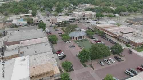 Expansive Rotating Drone Shot of Celina Square
