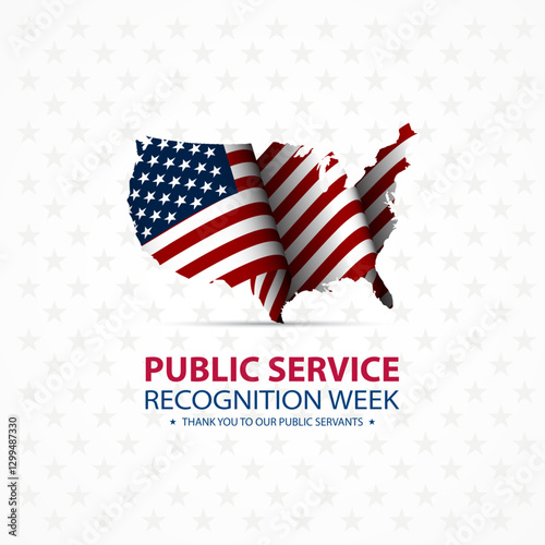 Happy Public Service Recognition Week Background Design Illustration