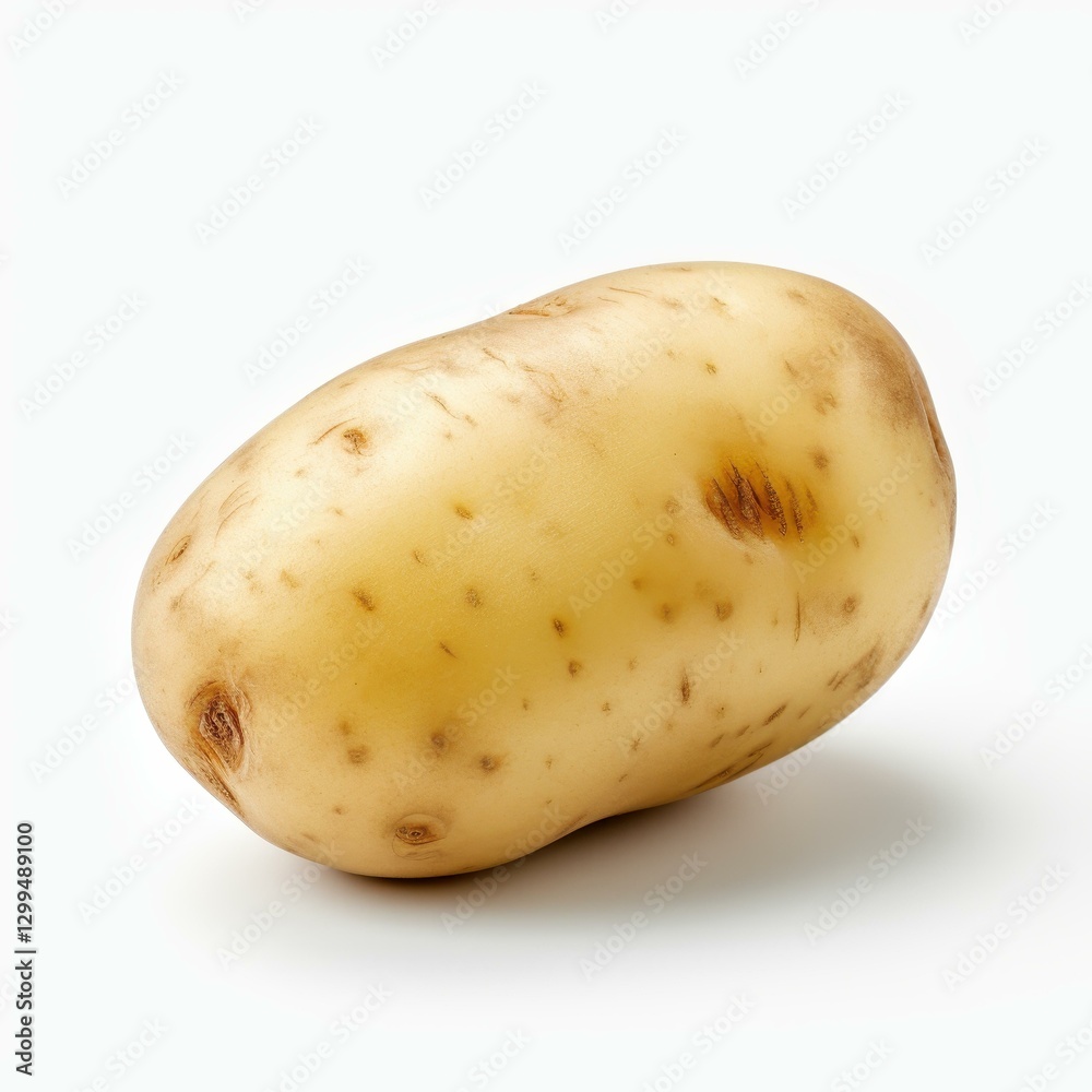 Fresh potato cutout on white with crisp detail, showcasing natural texture and color perfect for design use. Fresh potato cutout on white with crisp detail, showcasing natural texture and color perfect for design use.