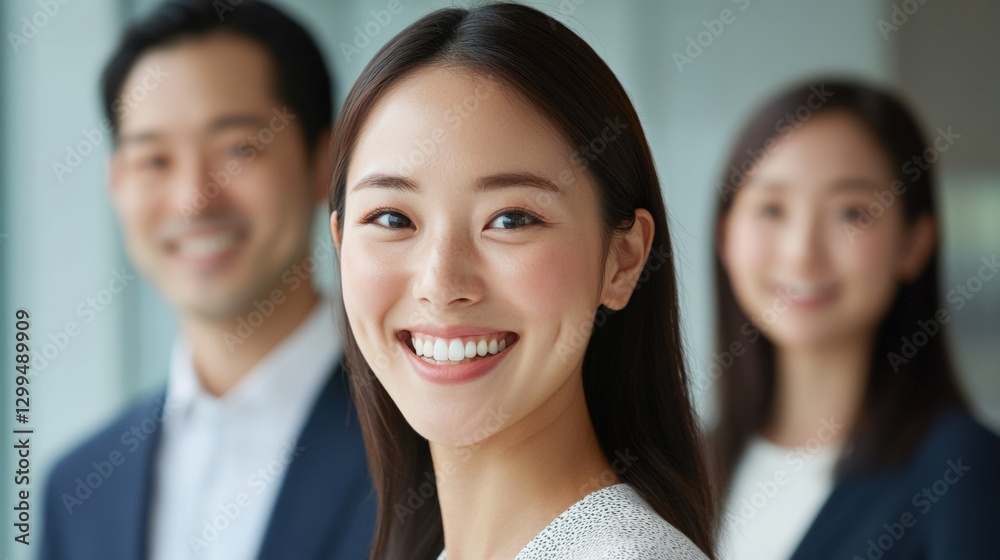 Smiling Business Team in Modern Office Smiling Business Team in Modern Office