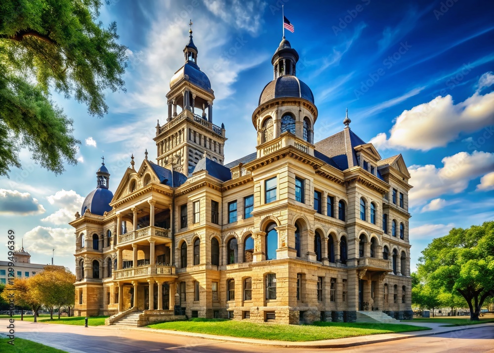 Denton County Courthouse, Texas - Historic Downtown Landmark Stock Photo Denton County Courthouse, Texas - Historic Downtown Landmark Stock Photo