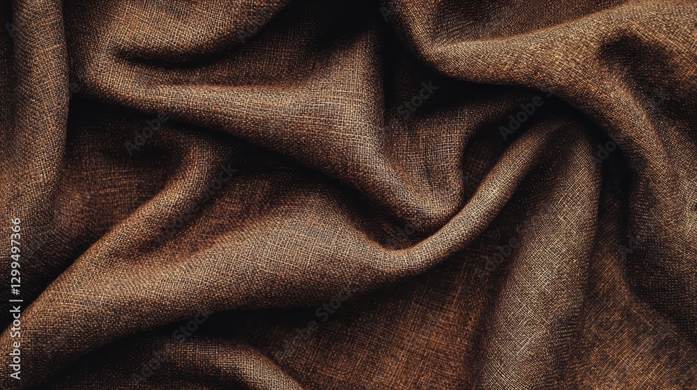 Fototapeta premium Rich brown fabric texture. Luxurious textile background.