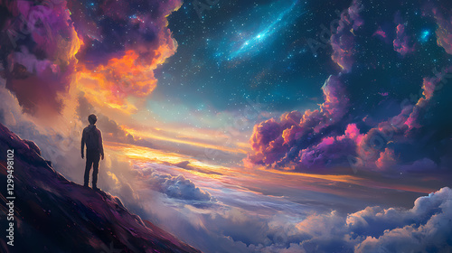 Wonders of the world, world wonders. Wonder - Sky. Illustration
