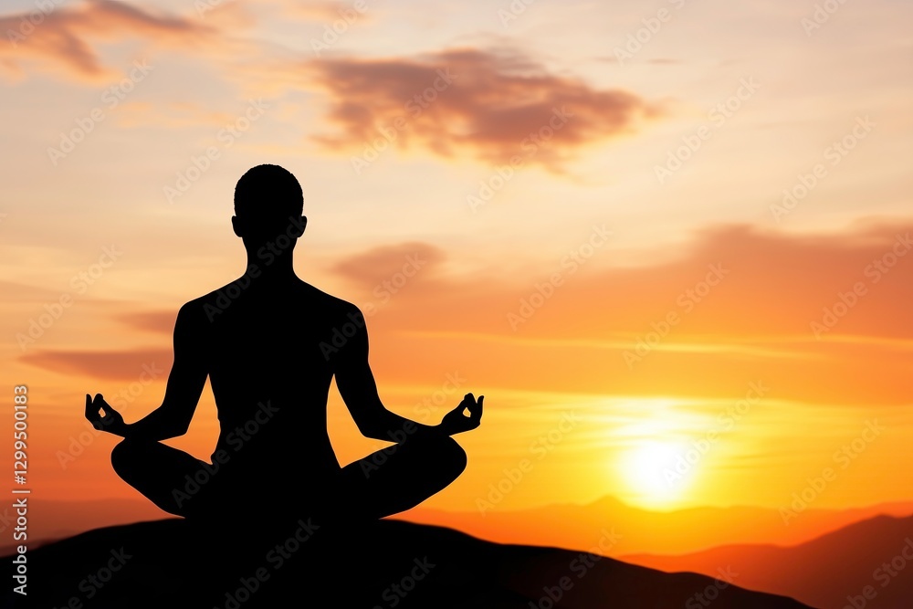 Silhouette of Person Meditating at Sunset – Concept of Spirituality, Mindfulness, and Inner Peace Silhouette of Person Meditating at Sunset – Concept of Spirituality, Mindfulness, and Inner Peace