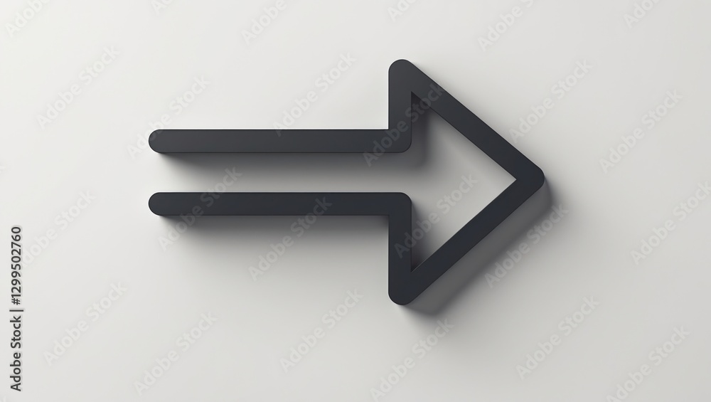 3D Arrow Symbol: Modern, Minimalist Design for Navigation and Directional Use 3D Arrow Symbol: Modern, Minimalist Design for Navigation and Directional Use