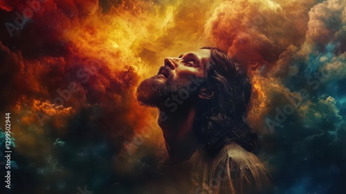 Glorious Second Coming of Jesus Christ Illuminated by Celestial Radiance Amidst a Majestic Heavenly Realm Exuding Divine Salvation