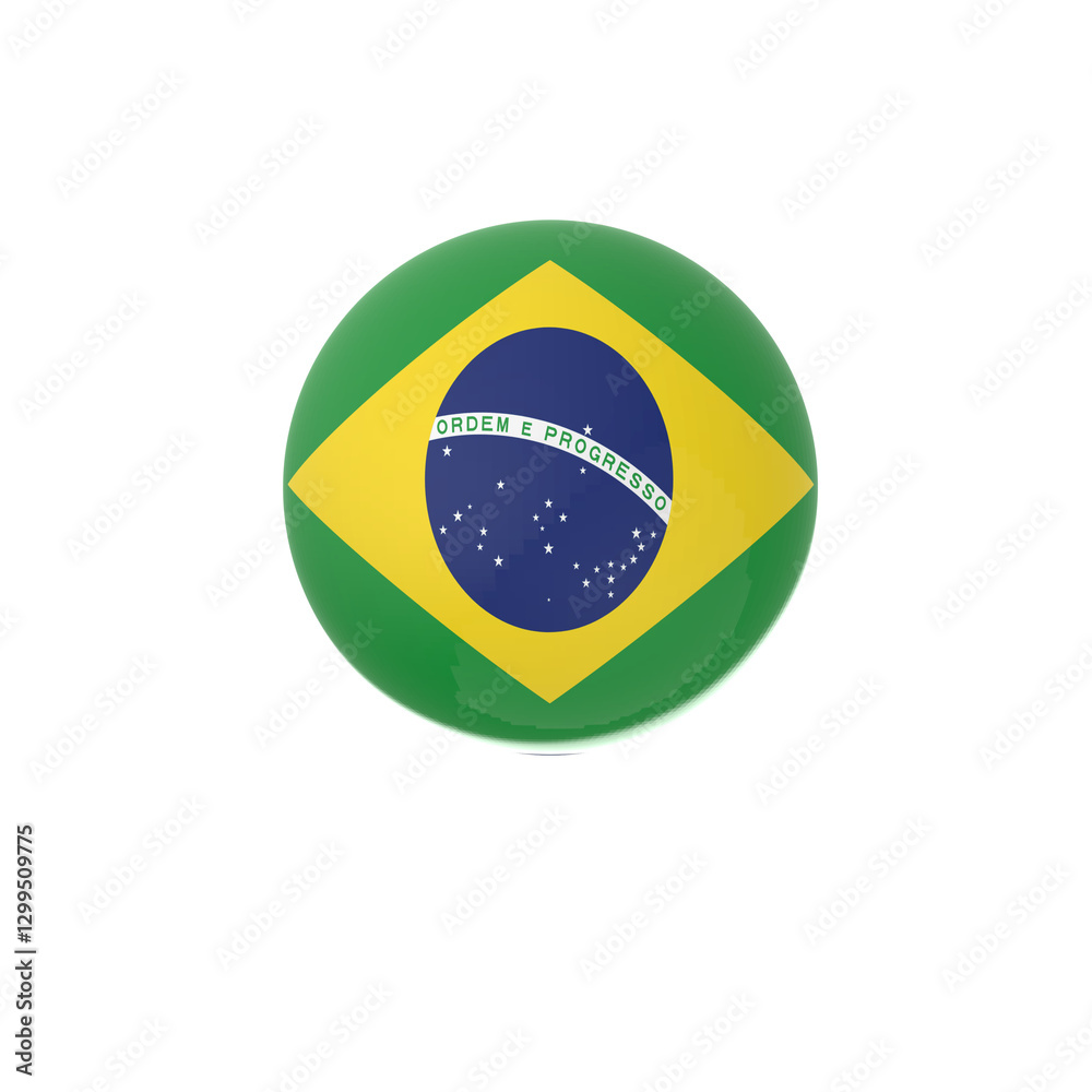 Fototapeta premium flag of brazil button