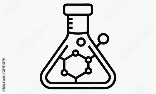 Chemical flask silhouette, laboratory experiment vector icon