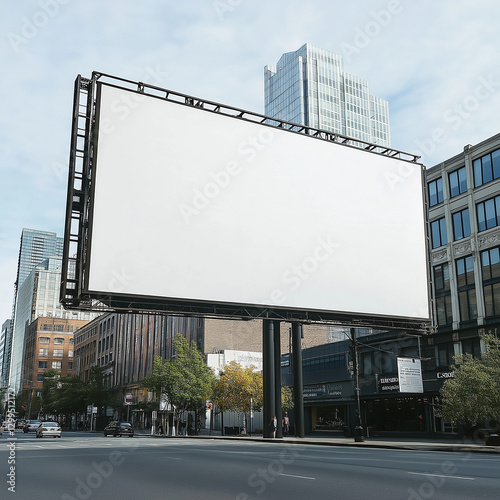 Blank billboard in a city setting. Perfect for your advertisement!