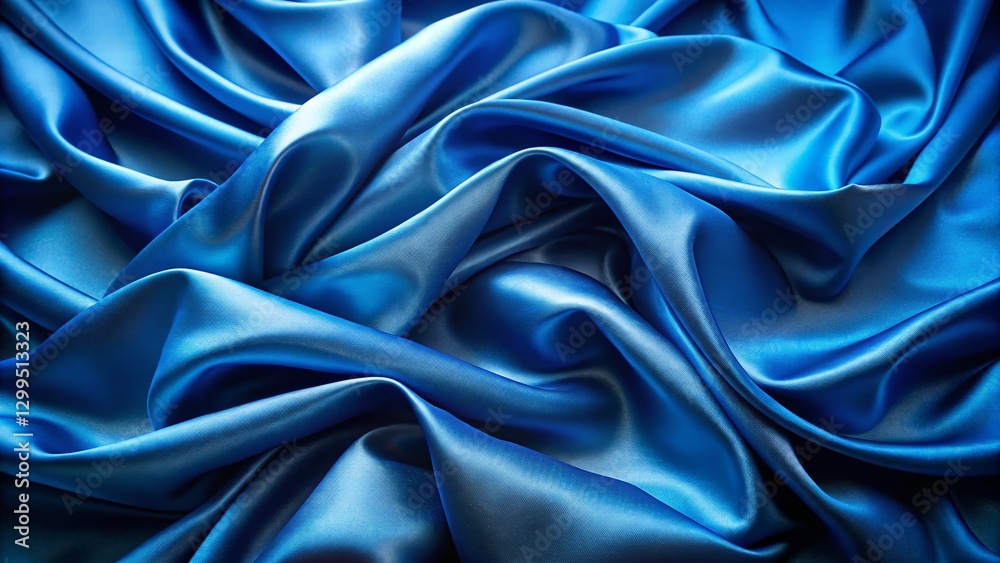 Fototapeta premium Elegant Blue Silk Fabric Texture Abstract Background - Luxury Smooth Texture